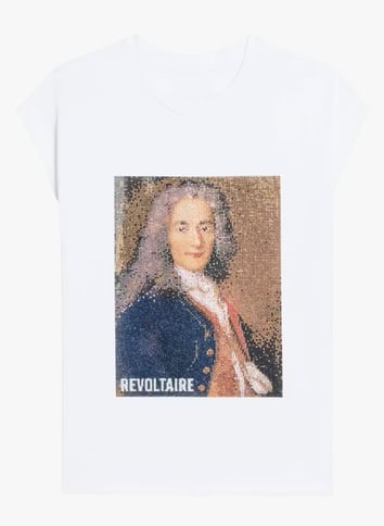 Tee-shirt col rond en coton ZADIG&VOLTAIRE Blanc